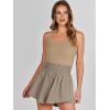 imageANRABESS Womens Mini Tennis Dresses Skort Summer Sleeveless One Piece Workout Romper Dress with Shorts Athletic 2025 OutfitKhaki