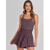 imageANRABESS Womens Mini Tennis Dresses Skort Summer Sleeveless One Piece Workout Romper Dress with Shorts Athletic 2025 OutfitPurple Brown
