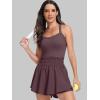 imageANRABESS Womens Mini Tennis Dresses Skort Summer Sleeveless One Piece Workout Romper Dress with Shorts Athletic 2025 OutfitPurple Brown