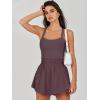 imageANRABESS Womens Mini Tennis Dresses Skort Summer Sleeveless One Piece Workout Romper Dress with Shorts Athletic 2025 OutfitPurple Brown