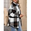 imageANRABESS Womens Sherpa Fleece Lined Flannel Plaid Shirt Jackets Fuzzy Warm Button Down Shacket with Pockets 2025 Fall OutfitsBlack Brown Plaid