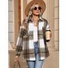 imageANRABESS Womens Sherpa Fleece Lined Flannel Plaid Shirt Jackets Fuzzy Warm Button Down Shacket with Pockets 2025 Fall OutfitsLight Brown Plaid