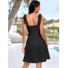 imageANRABESS Womens Sleeveless Tie Strap Mini Dress Summer Square Neck Smocked A Line Swing Elegant Cute Cocktail Short DressesBlack