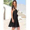 imageANRABESS Womens Sleeveless Tie Strap Mini Dress Summer Square Neck Smocked A Line Swing Elegant Cute Cocktail Short DressesBlack