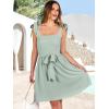 imageANRABESS Womens Sleeveless Tie Strap Mini Dress Summer Square Neck Smocked A Line Swing Elegant Cute Cocktail Short DressesLight Cyan