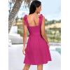 imageANRABESS Womens Sleeveless Tie Strap Mini Dress Summer Square Neck Smocked A Line Swing Elegant Cute Cocktail Short DressesRose