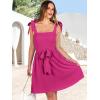 imageANRABESS Womens Sleeveless Tie Strap Mini Dress Summer Square Neck Smocked A Line Swing Elegant Cute Cocktail Short DressesRose
