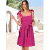 imageANRABESS Womens Sleeveless Tie Strap Mini Dress Summer Square Neck Smocked A Line Swing Elegant Cute Cocktail Short DressesRose