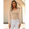 imageANRABESS Womens Square Neck Mesh Long Sleeve Tops Double Lined Dressy Business Casual Blouses Shirts 2025 Fall OutfitsApricot