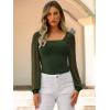 imageANRABESS Womens Square Neck Mesh Long Sleeve Tops Double Lined Dressy Business Casual Blouses Shirts 2025 Fall OutfitsArmy Green