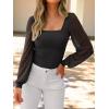 imageANRABESS Womens Square Neck Mesh Long Sleeve Tops Double Lined Dressy Business Casual Blouses Shirts 2025 Fall OutfitsBlack
