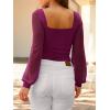imageANRABESS Womens Square Neck Mesh Long Sleeve Tops Double Lined Dressy Business Casual Blouses Shirts 2025 Fall OutfitsBurgundy