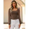imageANRABESS Womens Square Neck Mesh Long Sleeve Tops Double Lined Dressy Business Casual Blouses Shirts 2025 Fall OutfitsMocha