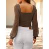 imageANRABESS Womens Square Neck Mesh Long Sleeve Tops Double Lined Dressy Business Casual Blouses Shirts 2025 Fall OutfitsMocha