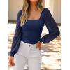 imageANRABESS Womens Square Neck Mesh Long Sleeve Tops Double Lined Dressy Business Casual Blouses Shirts 2025 Fall OutfitsNavy Blue