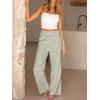 imageANRABESS Womens Striped Gingham Palazzo Pants Wide Leg High Waisted Lounge Pajama Pants Cute Casual Trousers with PocketsArmy Green White Plaid