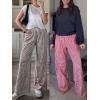 imageANRABESS Womens Striped Gingham Palazzo Pants Wide Leg High Waisted Lounge Pajama Pants Cute Casual Trousers with PocketsBrown White Plaid