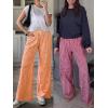 imageANRABESS Womens Striped Gingham Palazzo Pants Wide Leg High Waisted Lounge Pajama Pants Cute Casual Trousers with PocketsOrange White Plaid