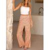 imageANRABESS Womens Striped Gingham Palazzo Pants Wide Leg High Waisted Lounge Pajama Pants Cute Casual Trousers with PocketsOrange White Plaid