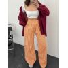 imageANRABESS Womens Striped Gingham Palazzo Pants Wide Leg High Waisted Lounge Pajama Pants Cute Casual Trousers with PocketsOrange White Plaid