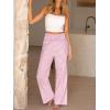 imageANRABESS Womens Striped Gingham Palazzo Pants Wide Leg High Waisted Lounge Pajama Pants Cute Casual Trousers with PocketsPink White Plaid
