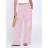 imageANRABESS Womens Striped Gingham Palazzo Pants Wide Leg High Waisted Lounge Pajama Pants Cute Casual Trousers with PocketsPink White Stripe