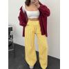 imageANRABESS Womens Striped Gingham Palazzo Pants Wide Leg High Waisted Lounge Pajama Pants Cute Casual Trousers with PocketsYellow White Plaid