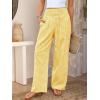 imageANRABESS Womens Striped Gingham Palazzo Pants Wide Leg High Waisted Lounge Pajama Pants Cute Casual Trousers with PocketsYellow White Plaid