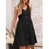 imageANRABESS Womens Summer Beach Vacation Dresses V Neck Sleeveless Casual Button Down A Line Swing Mini Sundresses with PocketsBlack