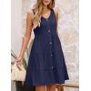 imageANRABESS Womens Summer Beach Vacation Dresses V Neck Sleeveless Casual Button Down A Line Swing Mini Sundresses with PocketsDeep Blue