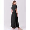 imageANRABESS Womens Summer Casual Dress Short Sleeve Crewneck Pleated Waisted Swing Flowy 2025 A Line Beach Maxi Long DressesBlack