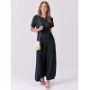 imageANRABESS Womens Summer Casual Dress Short Sleeve Crewneck Pleated Waisted Swing Flowy 2025 A Line Beach Maxi Long DressesNavy Blue