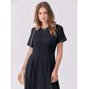 imageANRABESS Womens Summer Casual Dress Short Sleeve Crewneck Pleated Waisted Swing Flowy 2025 A Line Beach Maxi Long DressesNavy Blue