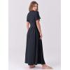 imageANRABESS Womens Summer Casual Dress Short Sleeve Crewneck Pleated Waisted Swing Flowy 2025 A Line Beach Maxi Long DressesNavy Blue