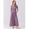 imageANRABESS Womens Summer Casual Dress Short Sleeve Crewneck Pleated Waisted Swing Flowy 2025 A Line Beach Maxi Long DressesPurple