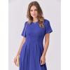 imageANRABESS Womens Summer Casual Dress Short Sleeve Crewneck Pleated Waisted Swing Flowy 2025 A Line Beach Maxi Long DressesRoyal Blue