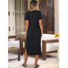 imageANRABESS Womens Summer Casual Midi Dress Short Sleeve Crewneck T Shirt Long Dresses Split Stripe Beach Vacation Travel OutfitBlack