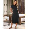 imageANRABESS Womens Summer Casual Midi Dress Short Sleeve Crewneck T Shirt Long Dresses Split Stripe Beach Vacation Travel OutfitBlack