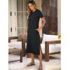 imageANRABESS Womens Summer Casual Midi Dress Short Sleeve Crewneck T Shirt Long Dresses Split Stripe Beach Vacation Travel OutfitBlack