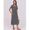 imageANRABESS Womens Summer Casual Midi Dress Short Sleeve Crewneck T Shirt Long Dresses Split Stripe Beach Vacation Travel OutfitBlack White Stripe