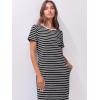 imageANRABESS Womens Summer Casual Midi Dress Short Sleeve Crewneck T Shirt Long Dresses Split Stripe Beach Vacation Travel OutfitBlack White Stripe