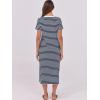 imageANRABESS Womens Summer Casual Midi Dress Short Sleeve Crewneck T Shirt Long Dresses Split Stripe Beach Vacation Travel OutfitBlue White Stripe