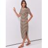 imageANRABESS Womens Summer Casual Midi Dress Short Sleeve Crewneck T Shirt Long Dresses Split Stripe Beach Vacation Travel OutfitBrown White Stripe