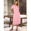 imageANRABESS Womens Summer Casual Midi Dress Short Sleeve Crewneck T Shirt Long Dresses Split Stripe Beach Vacation Travel OutfitPink