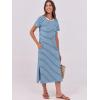 imageANRABESS Womens Summer Casual Midi Dress Short Sleeve Crewneck T Shirt Long Dresses Split Stripe Beach Vacation Travel OutfitSky White Stripe