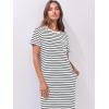 imageANRABESS Womens Summer Casual Midi Dress Short Sleeve Crewneck T Shirt Long Dresses Split Stripe Beach Vacation Travel OutfitWhite Black Stripe