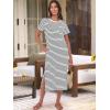 imageANRABESS Womens Summer Casual Midi Dress Short Sleeve Crewneck T Shirt Long Dresses Split Stripe Beach Vacation Travel OutfitWhite Black Stripe