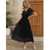 imageANRABESS Womens Summer Floral Maxi Dress Casual V Neck Short Sleeve Chiffon Boho Flowy Beach 2025 Wedding Guest Long DressesBlack