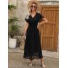 imageANRABESS Womens Summer Floral Maxi Dress Casual V Neck Short Sleeve Chiffon Boho Flowy Beach 2025 Wedding Guest Long DressesBlack