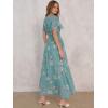 imageANRABESS Womens Summer Floral Maxi Dress Casual V Neck Short Sleeve Chiffon Boho Flowy Beach 2025 Wedding Guest Long DressesCadetblue Flor
